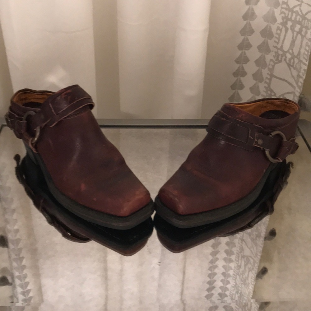 Frye leather mules